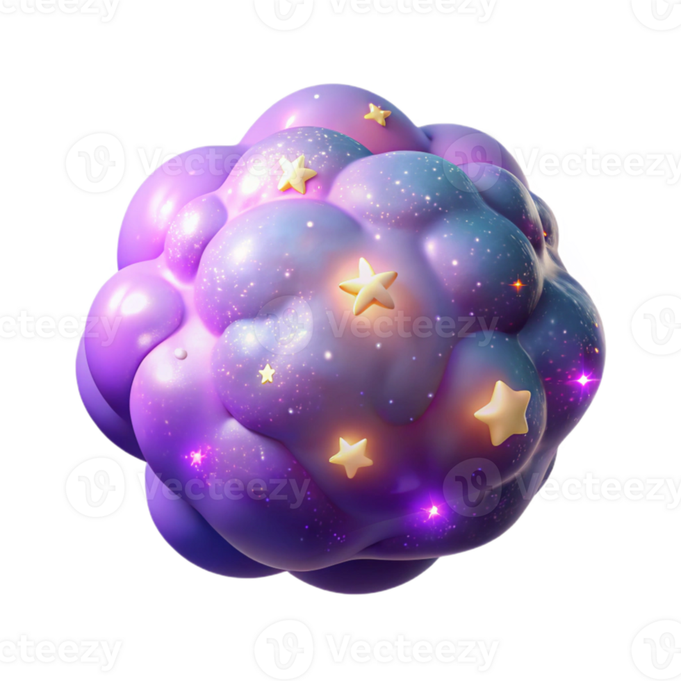 magnificent modern Glowing Nebula with Stars Isolated for Digital Paintings detailed png