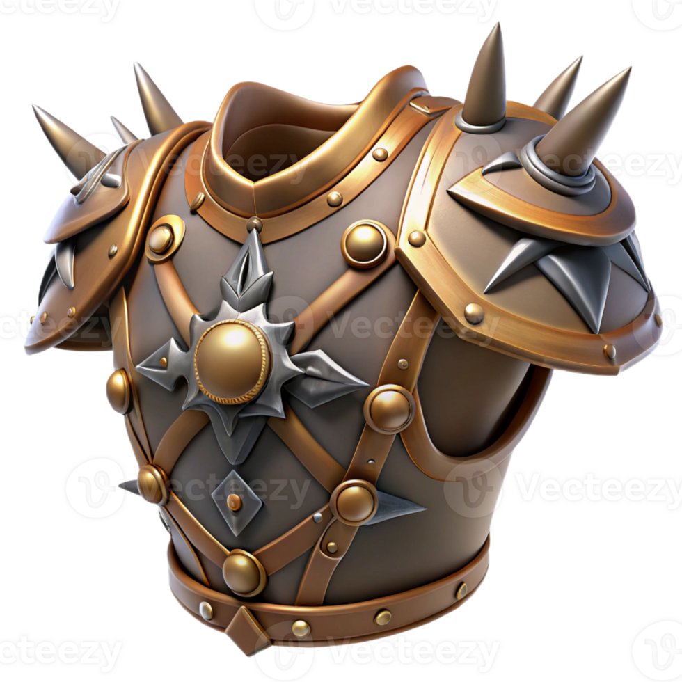 elegant contemporary Steampunk shoulder armor with spikes and intricate metalwork genuine png