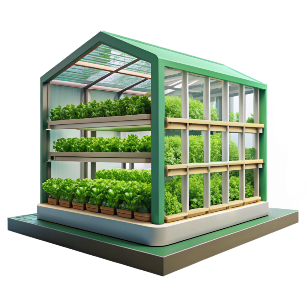 impressive minimalist Sustainable vertical farm, lush green walls, natural light, environmentally conscious and innovative, architectural visualization style, genuine png