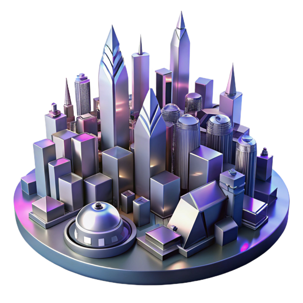 impressive vintage A chaotic, abstract cityscape, with a dramatic, high-contrast lighting, in a futuristic style exclusive png