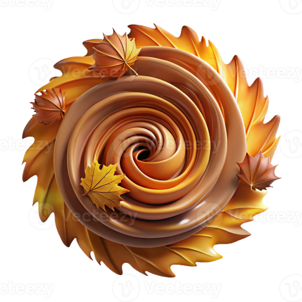 dramatic abstract A swirling vortex of autumn leaves in warm hues, dynamic lighting, abstract art style premium png