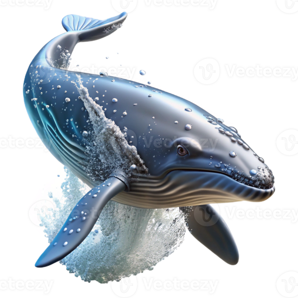 magnificent minimalist A majestic humpback whale breaching the surface of the ocean, spray of water catching the sunlight, in a realistic, nature documentary style original png