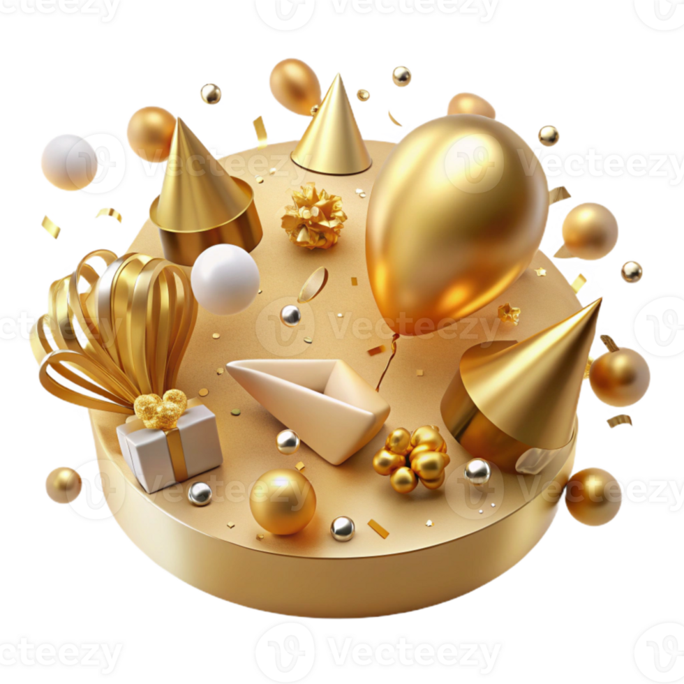 elegant abstract Gold Confetti Cutout for Birthday Invitations original png