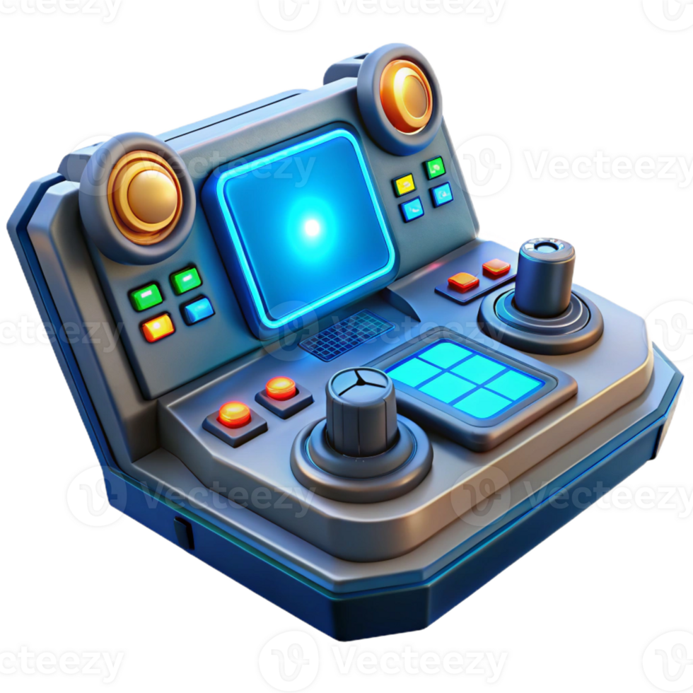magnificent traditional A futuristic control panel with glowing buttons and intricate displays, illuminated by dynamic, flashing lights, sci-fi style professional png