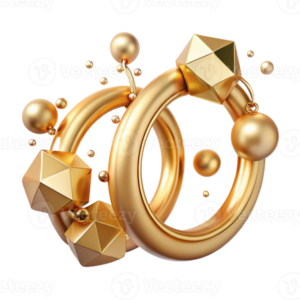 magnificent classic Gold Earrings Hoop Design Transparent for Fashion Illustrations png