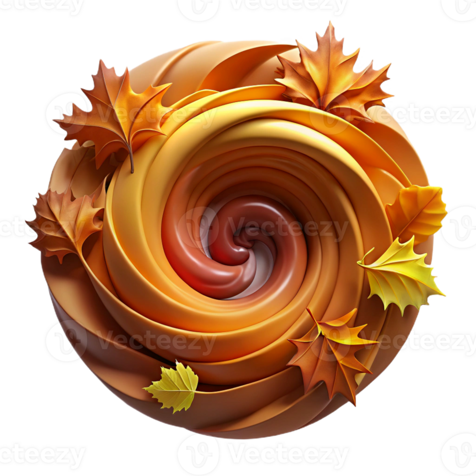serene abstract A swirling vortex of autumn leaves in warm hues, dynamic lighting, abstract art style exclusive png