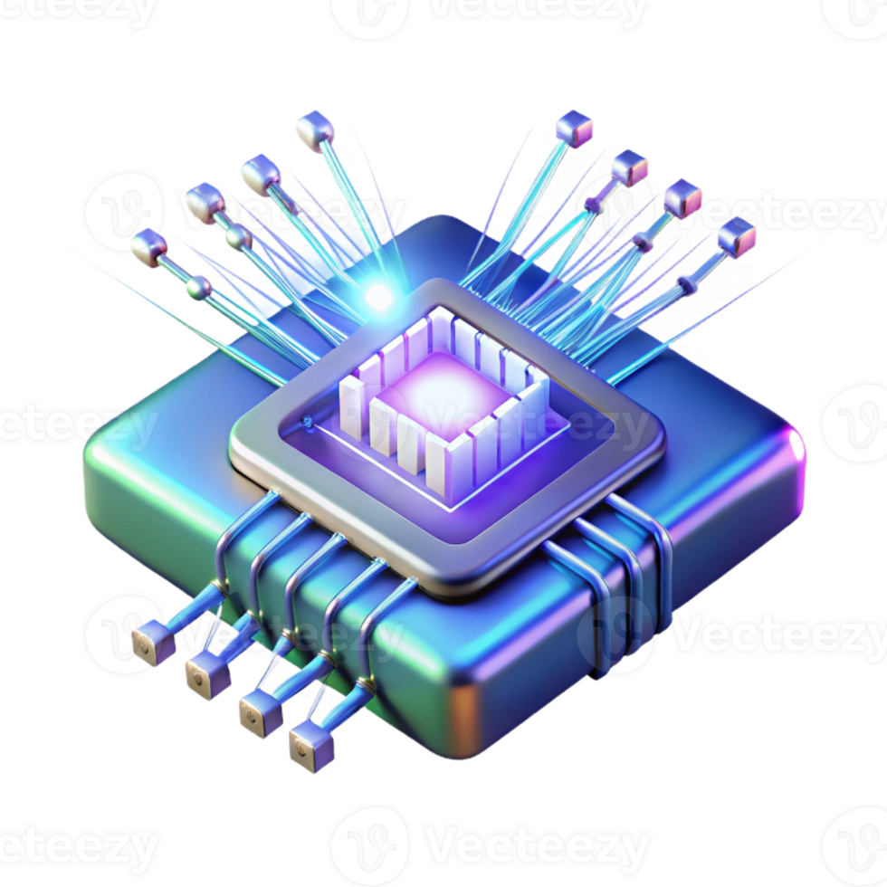 stunning rustic A microscopic view of a quantum computer chip, intricate pathways of light pulsing through its core, illuminated by vibrant laser light, abstract style high resolution png