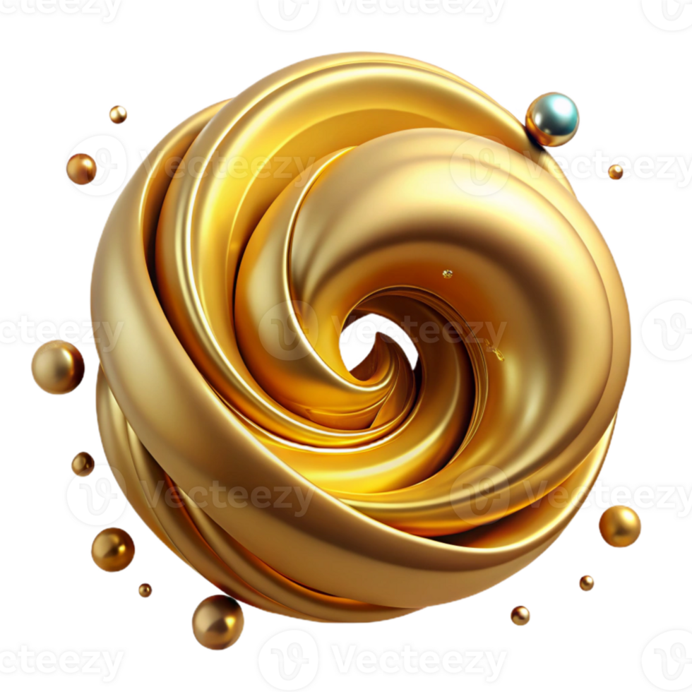 serene vintage Golden Abstract Swirl Texture Cutout Graphic authentic png