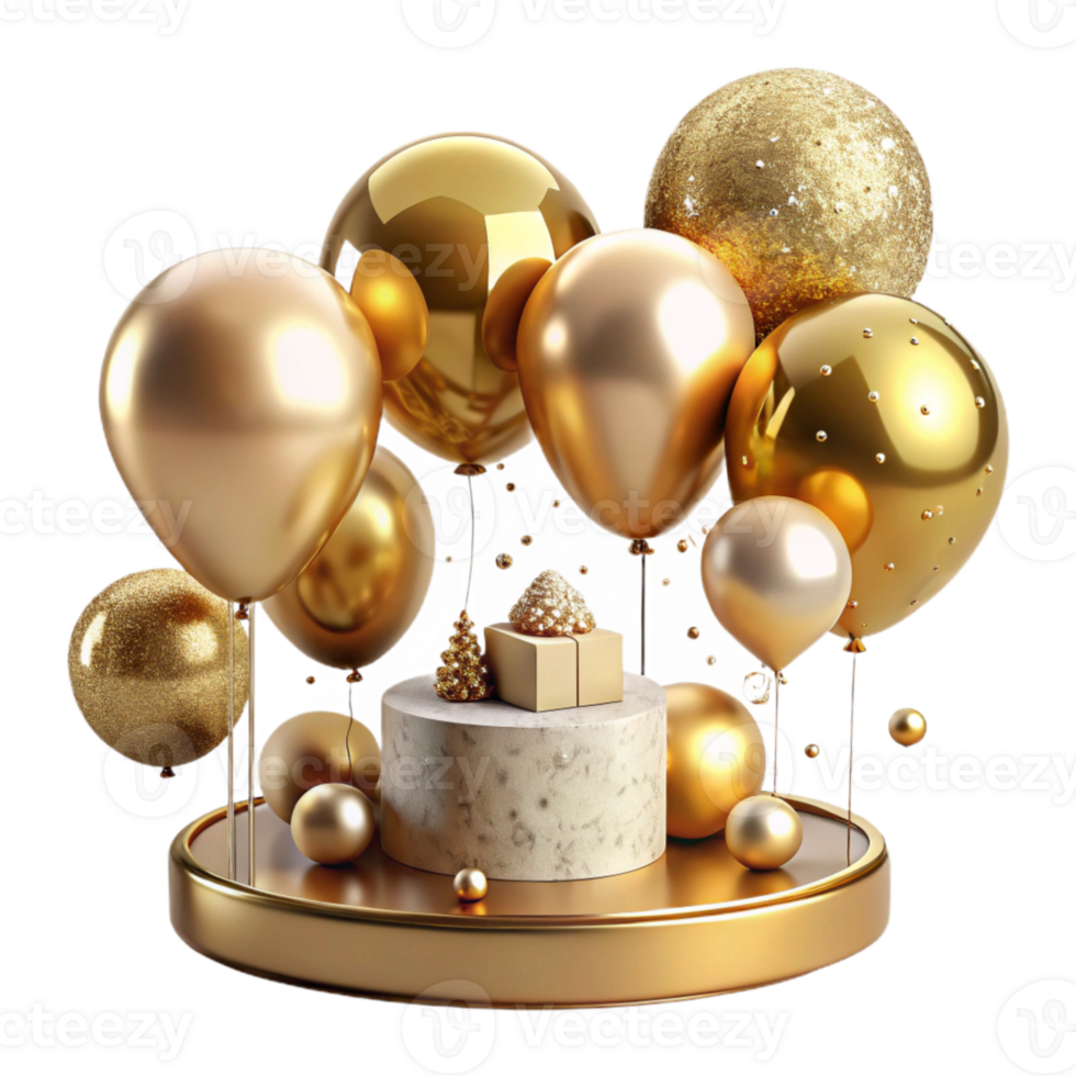 dramatic vintage Golden Anniversary Balloons Helium Filled Transparent detailed png