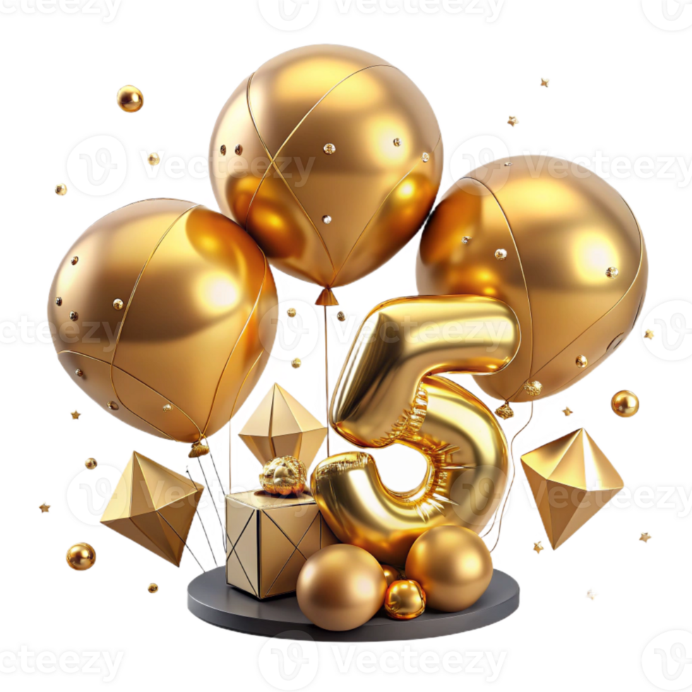 extraordinary abstract Golden Anniversary Balloons Numbered Transparent authentic png