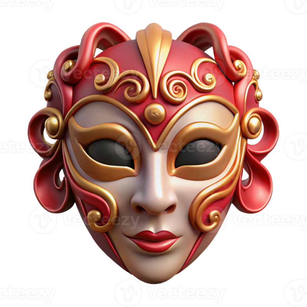 vibrant vintage A single, ornate mask, hiding the wearer's identity exclusive png