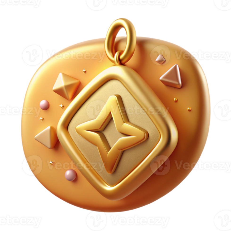 serene vintage Golden Rune Charm Pendant Isolated for Jewelry Design Projects authentic png