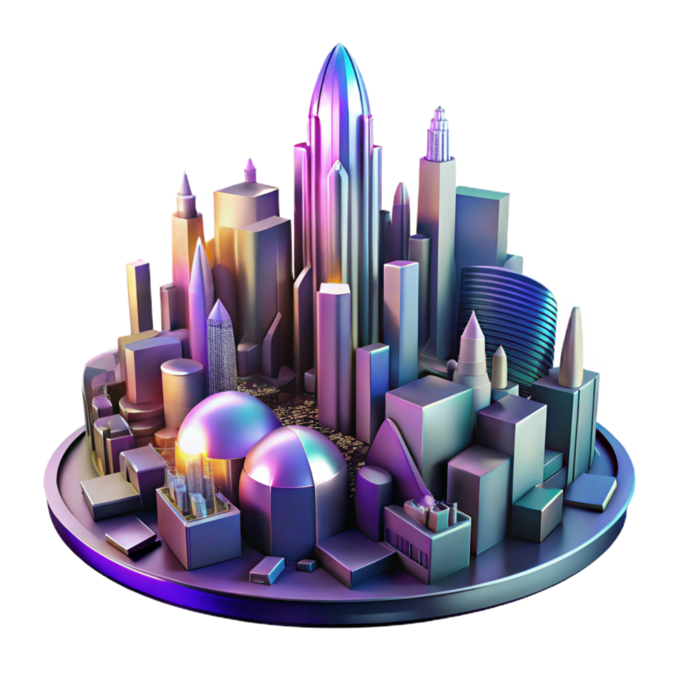 magnificent minimalist A chaotic, abstract cityscape, with a dramatic, high-contrast lighting, in a futuristic style authentic png