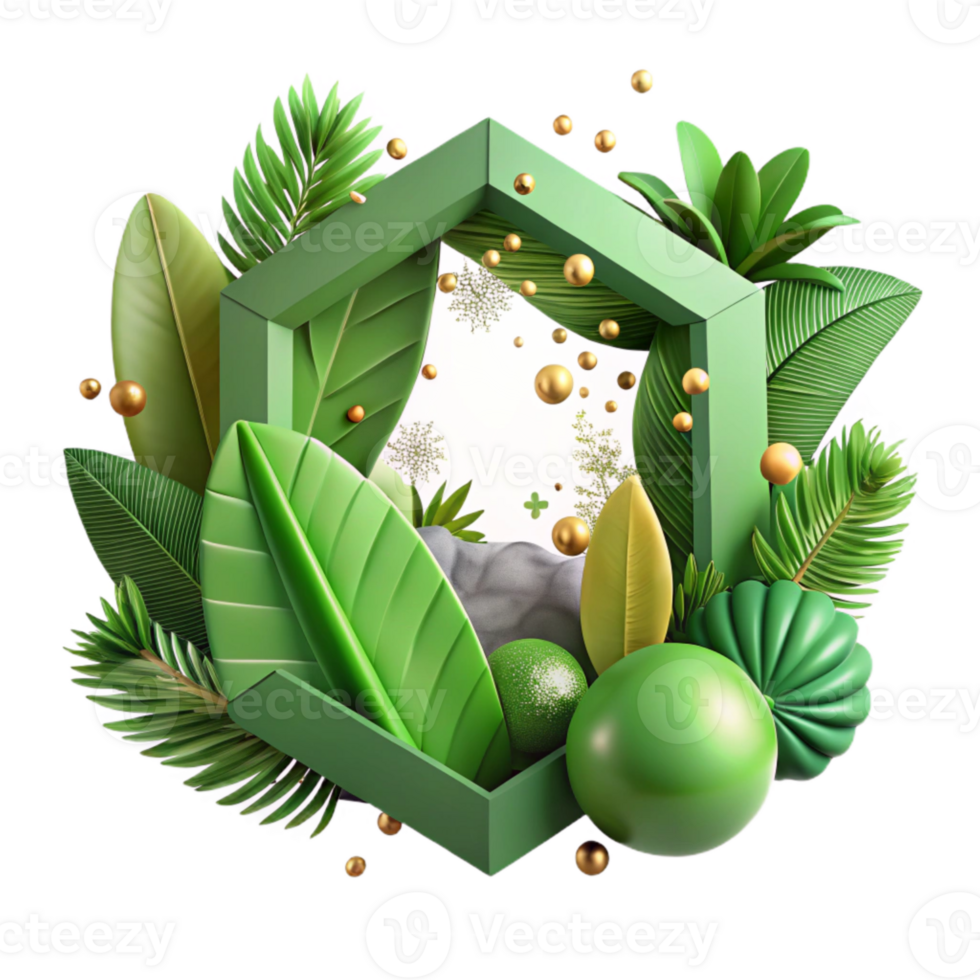 magnificent minimalist Green Forest Leaves Border Transparent for Frame Design detailed png