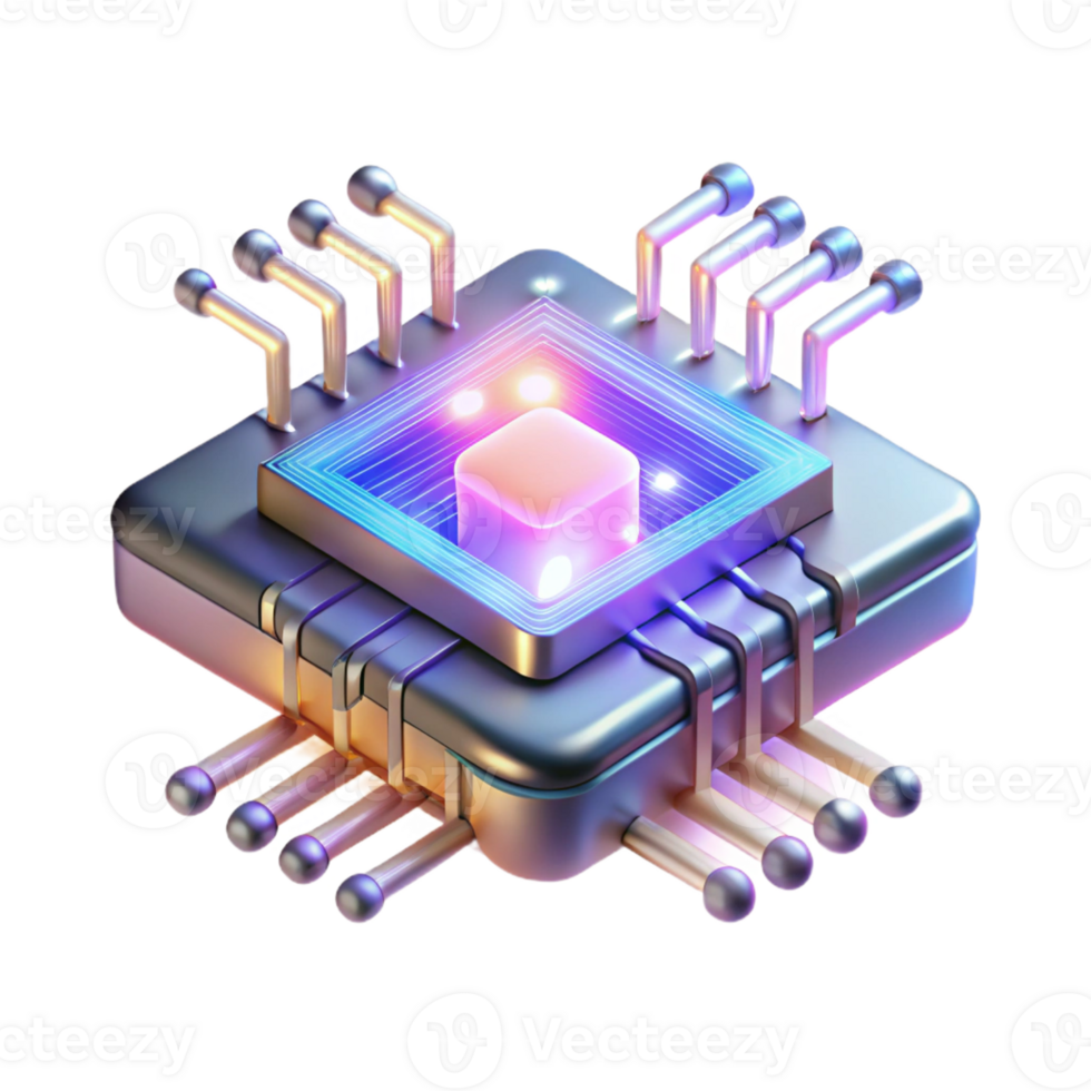 extraordinary traditional A microscopic view of a quantum computer chip, intricate pathways of light pulsing through its core, illuminated by vibrant laser light, abstract style genuine png