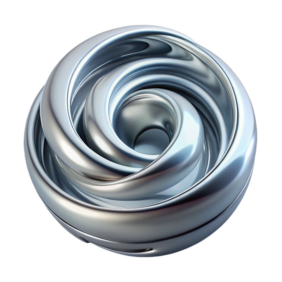 serene contemporary A swirling vortex of liquid chrome, reflecting the surrounding environment, with a futuristic, minimalist aesthetic exclusive png