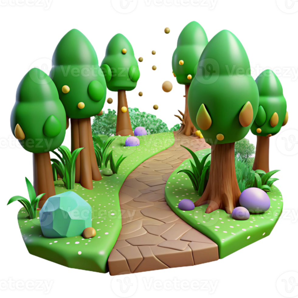 extraordinary artistic Green Forest Path Isolated for Nature Projects exclusive png