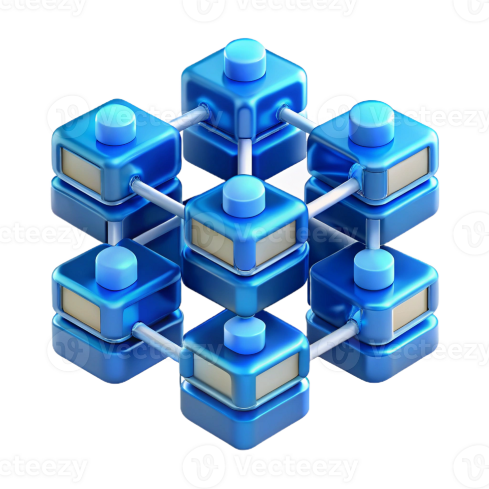 elegant traditional A network of interconnected servers forming a complex, abstract structure, cool, blue lighting, data visualization style authentic png