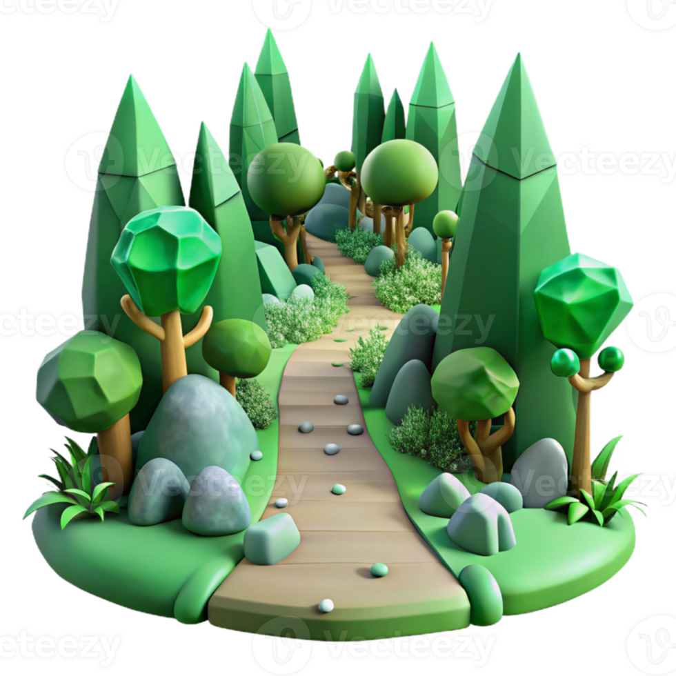 stunning creative Green Forest Path Stones Isolated for Garden Paths high resolution png