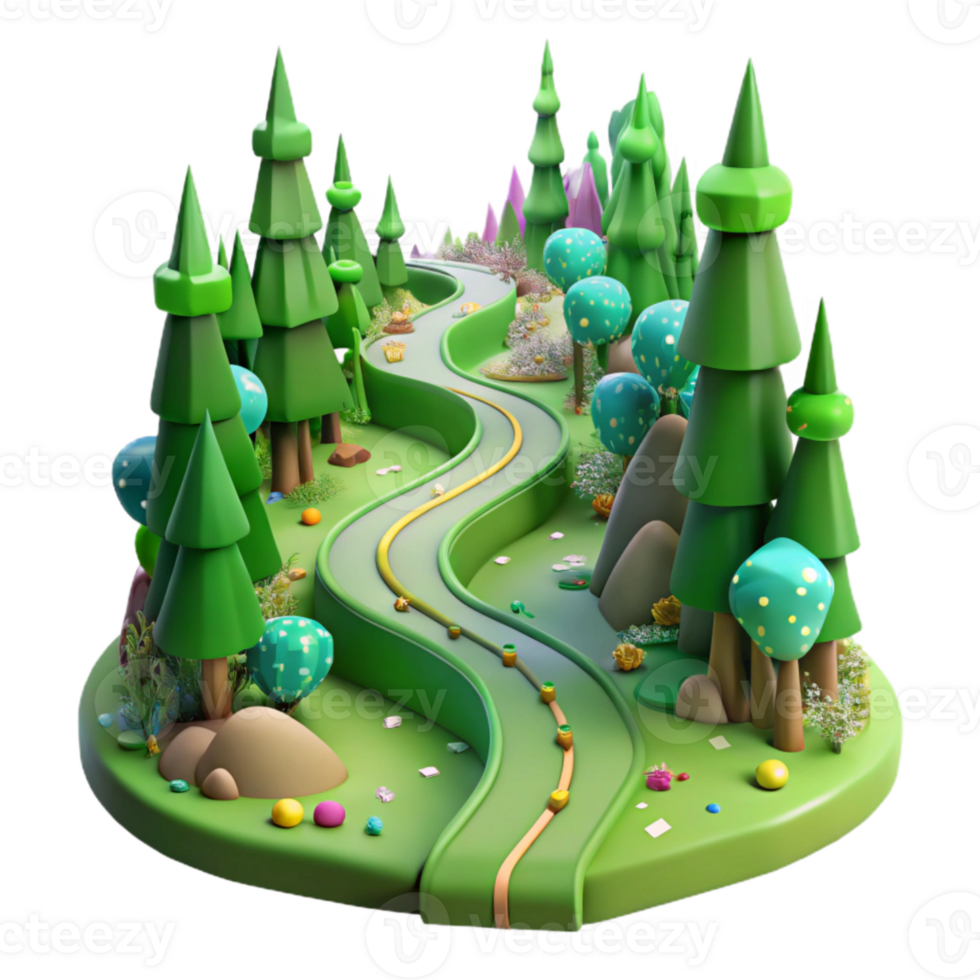 impressive abstract Green Forest Pathway Winding Road Transparent genuine png