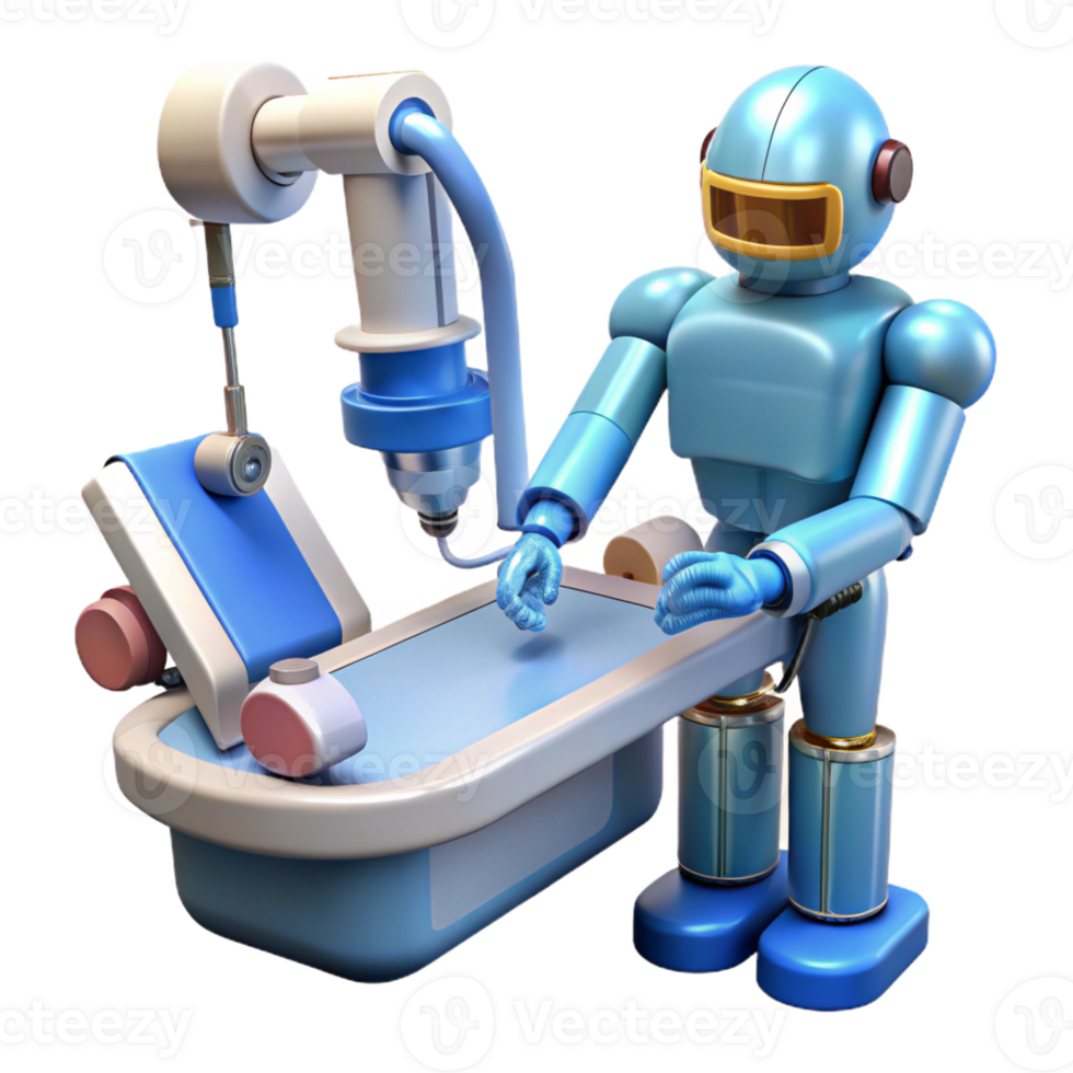 serene artistic Medical robot performing surgery 4K png