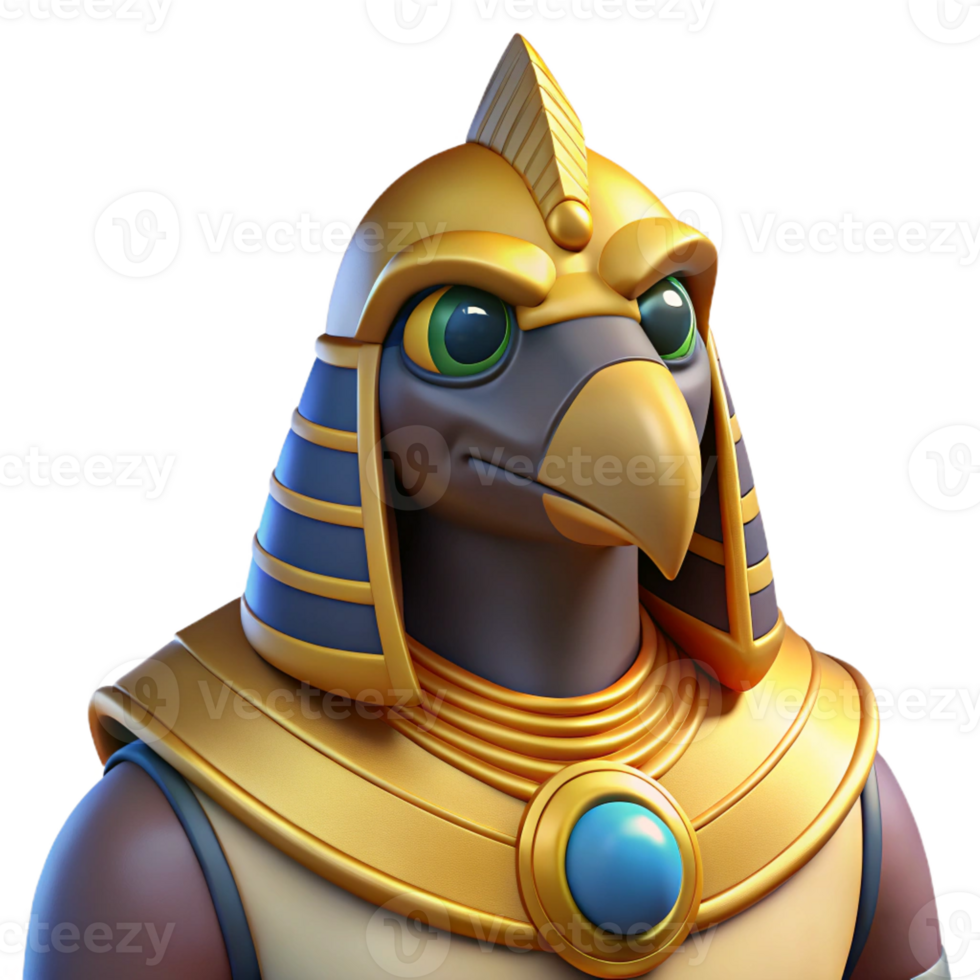 elegant artistic Horus, Egyptian god of the sky, falcon-headed, original png