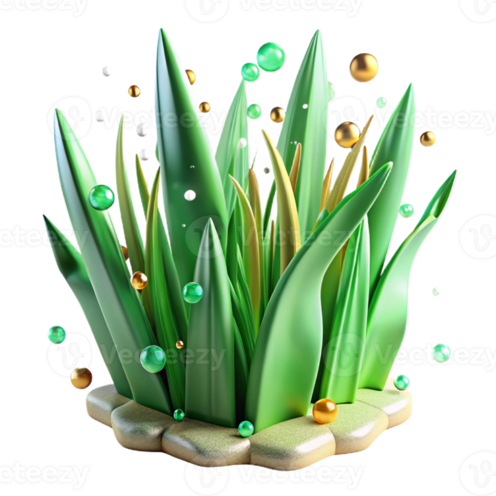 vibrant rustic Green Grass Blades Transparent for Botanical Art professional png