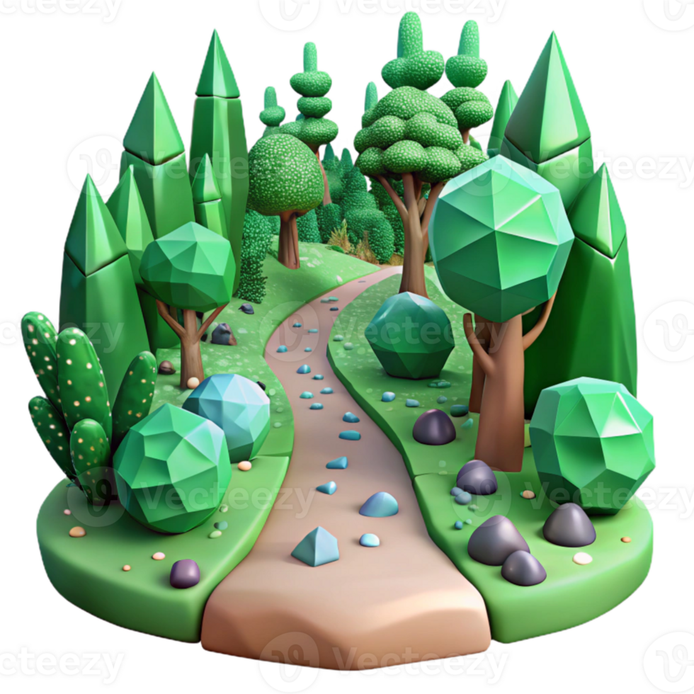 elegant traditional Green Forest Trail Transparent for Hiking Themes original png