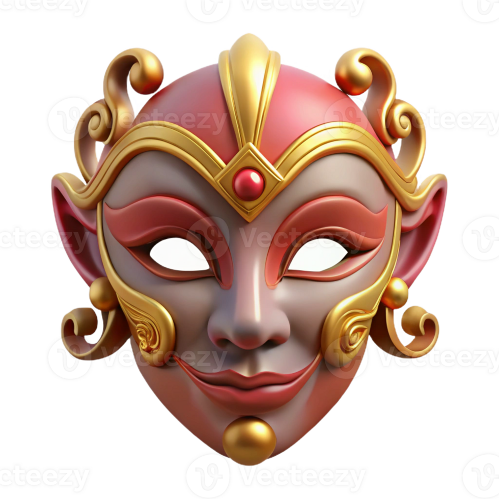 elegant vintage A single, ornate mask, hiding the wearer's identity detailed png