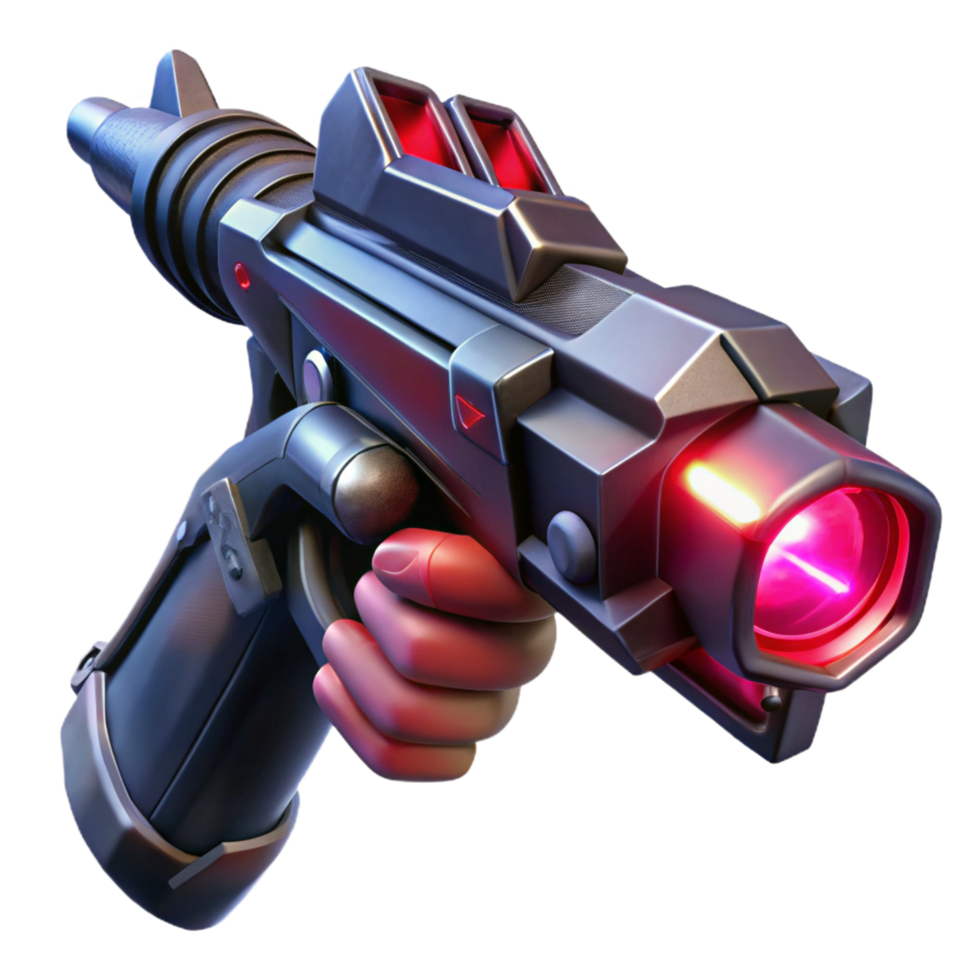 extraordinary rustic A futuristic weapon, crafted from polished obsidian and pulsating with crimson energy, held by a gloved hand. Dark, moody lighting, cyberpunk style authentic png