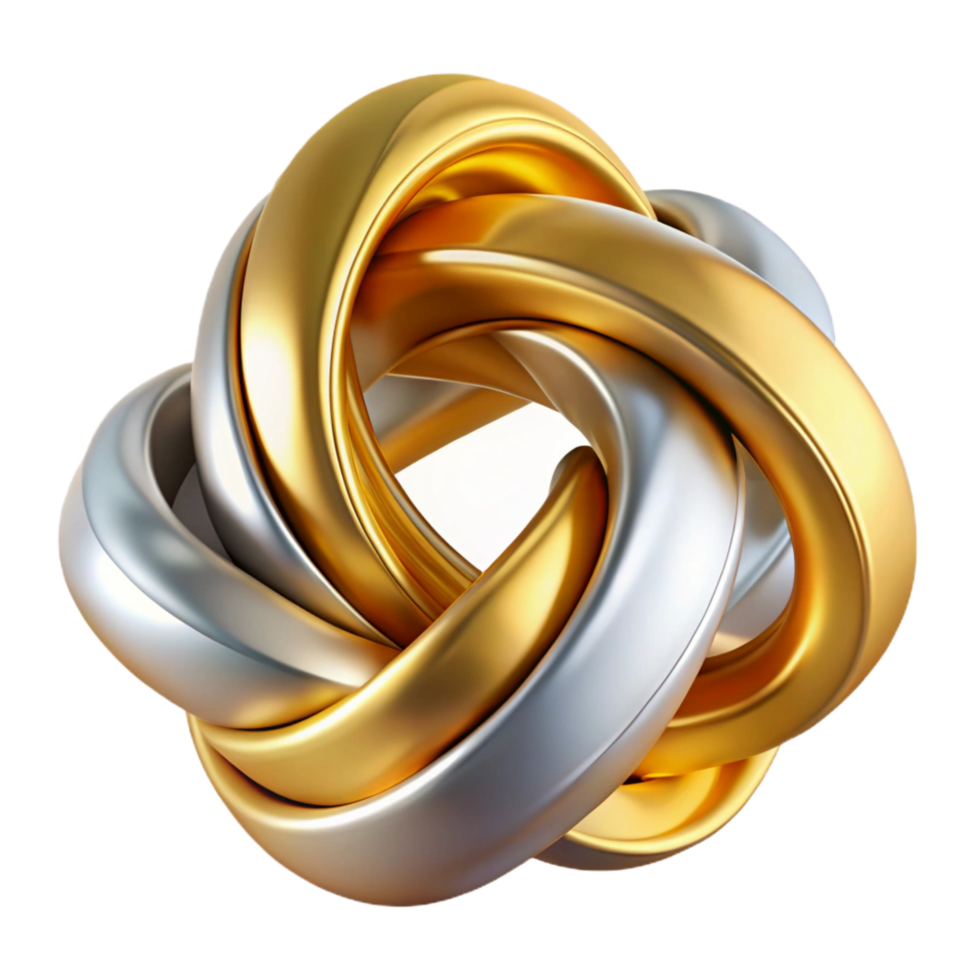 vibrant minimalist Intertwined, flowing ribbons of molten gold and silver, with a warm, ambient light, in an Art Nouveau style high resolution png