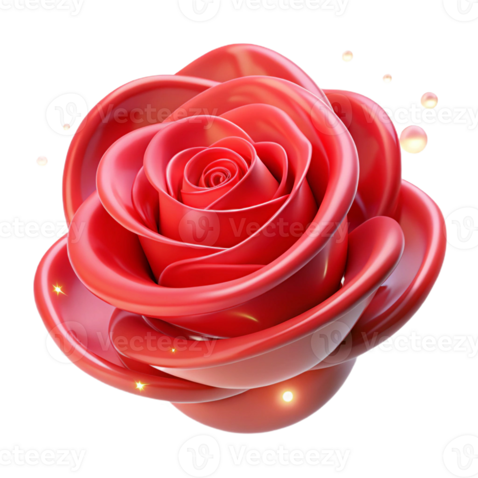 impressive classic A single, perfect red rose, magical energy swirling around it premium png