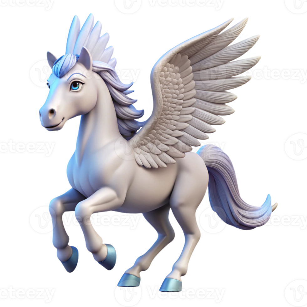 magnificent classic A majestic pegasus with feathered wings 4K png