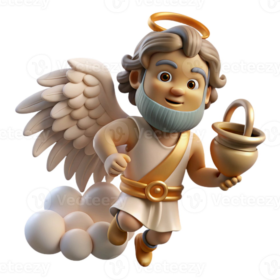 impressive rustic A mischievous Greek Hermes, the messenger god, with winged sandals and a caduceus, delivering a message amidst a swirling cloud of dust, classical Greek vase painting style 4K png