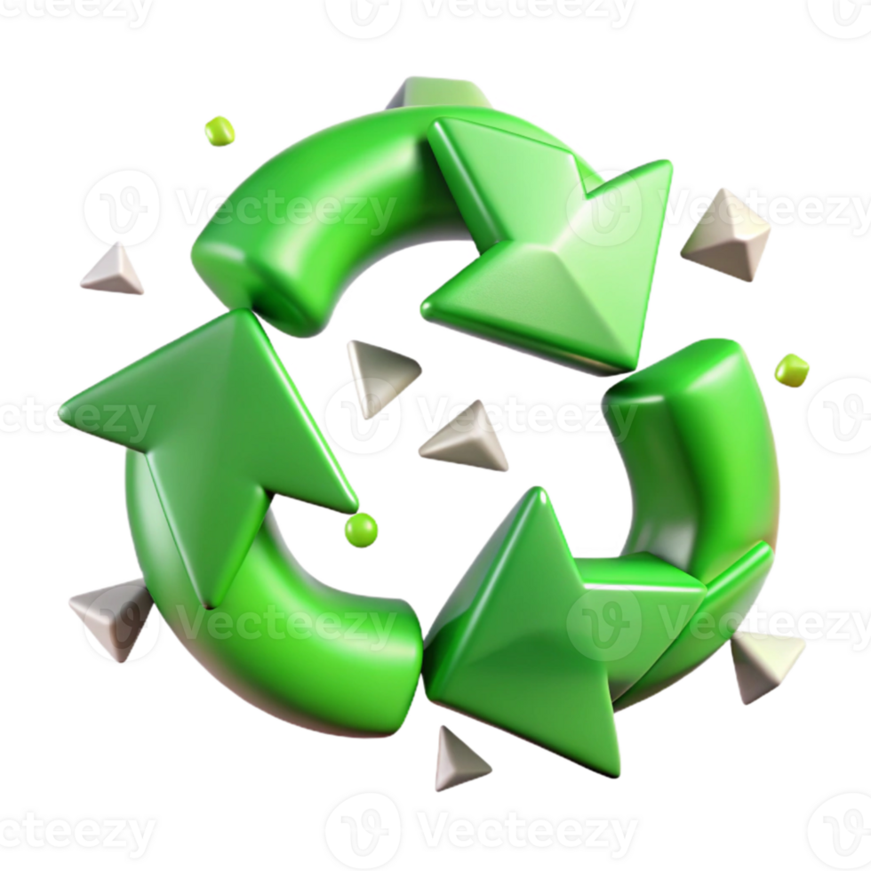 wonderful rustic Green Recycling Arrows Circle Loop Transparent Background high quality png