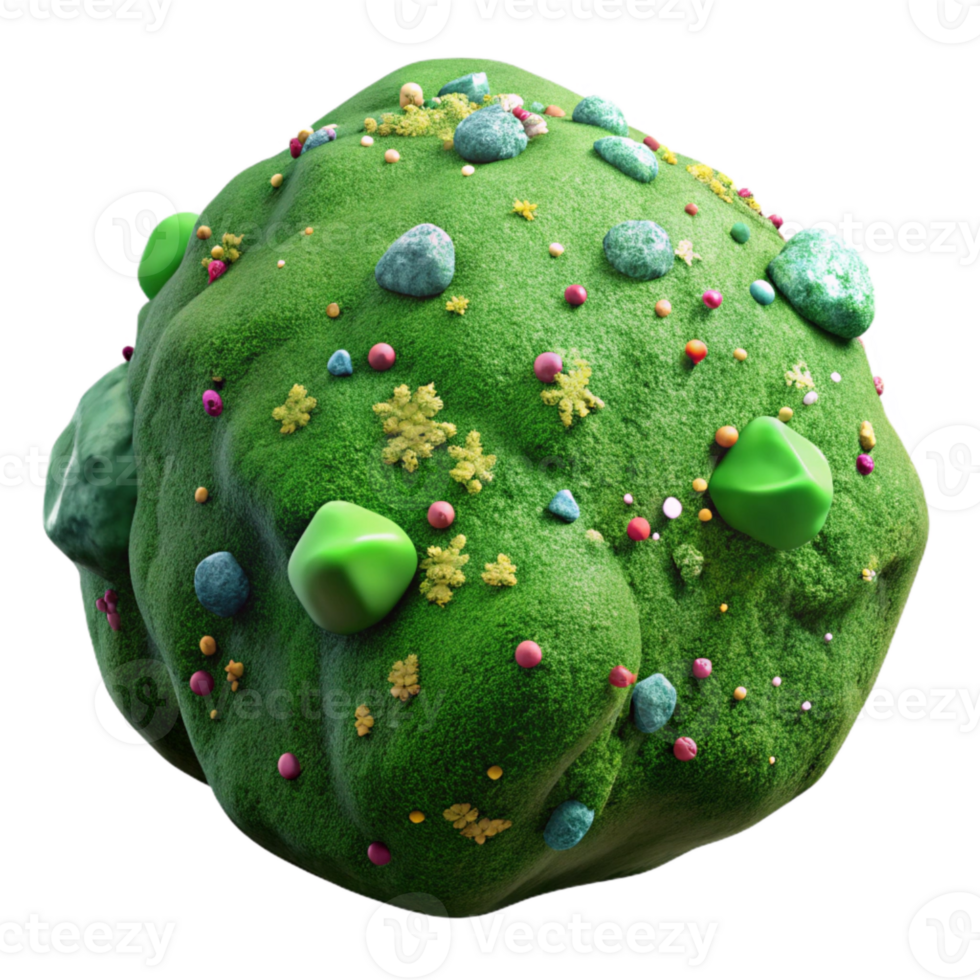 dramatic traditional Green Mossy Rock Texture Transparent for Nature Illustrations professional png