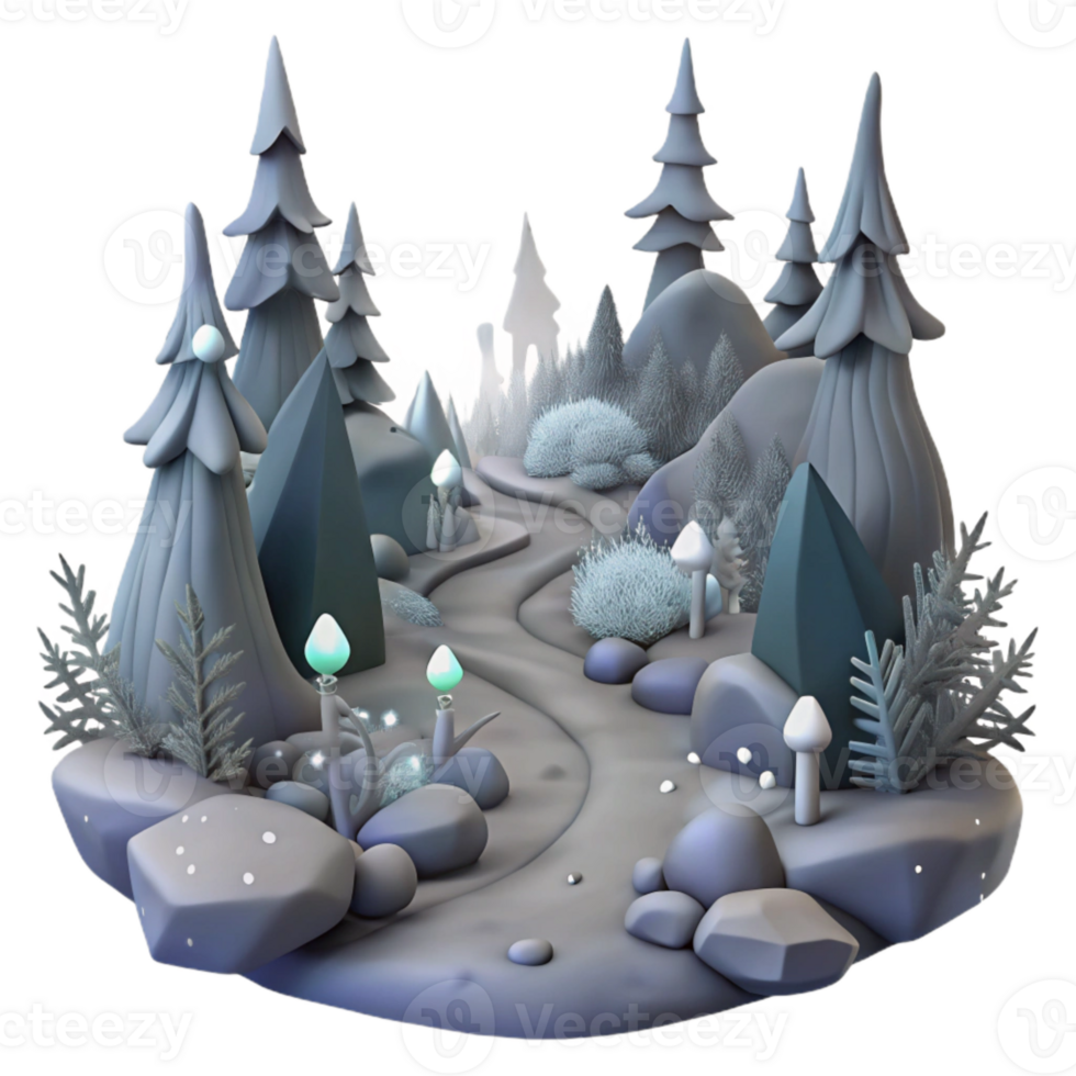 serene creative Grey Foggy Forest with Path Isolated for Nature Designs genuine png