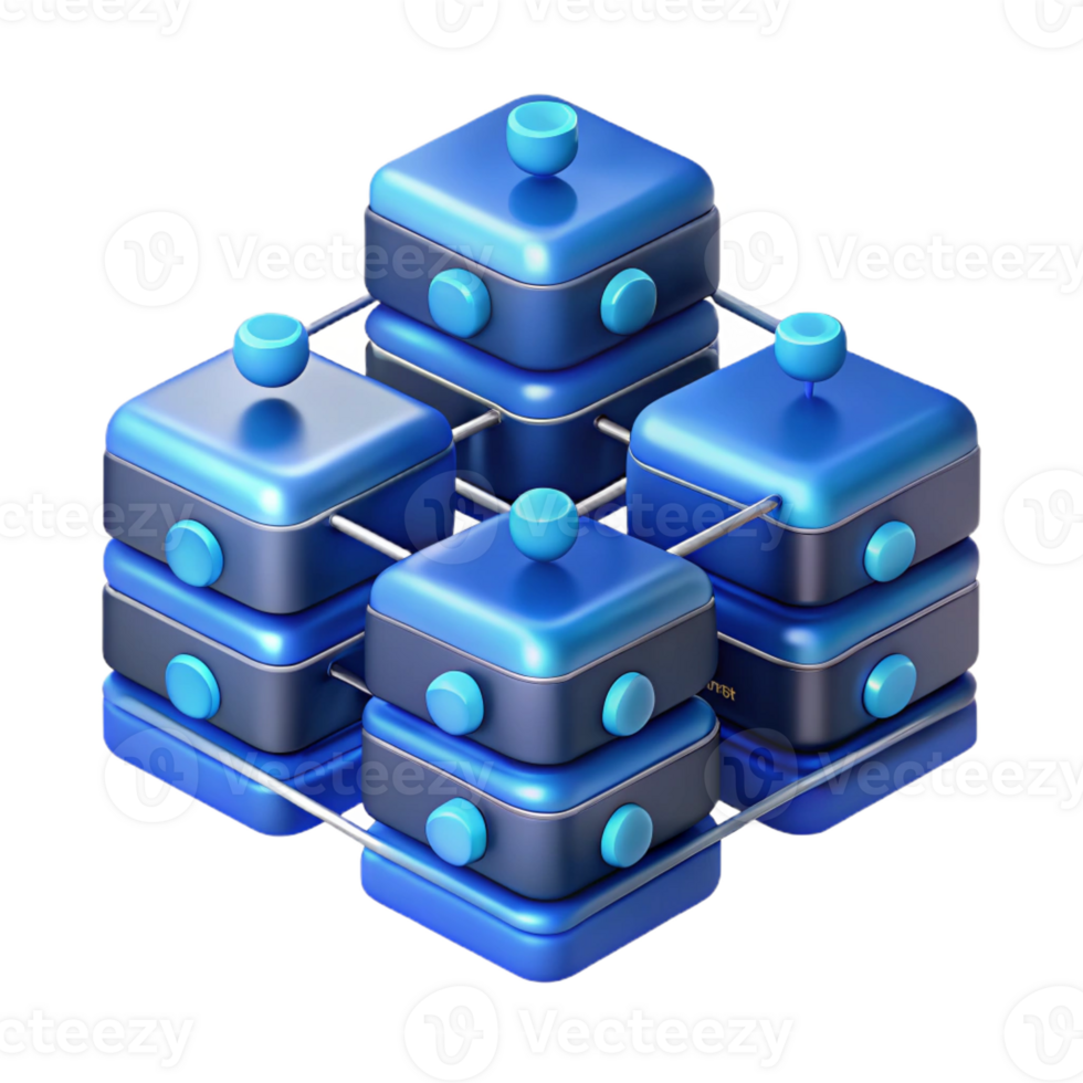 elegant traditional A network of interconnected servers forming a complex, abstract structure, cool, blue lighting, data visualization style high resolution png