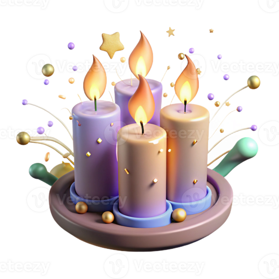 wonderful contemporary Group of Lit Birthday Candles Transparent for Anniversary Designs premium png