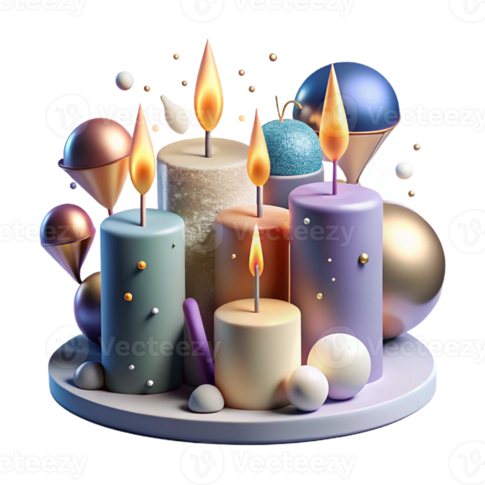 stunning classic Group of Lit Birthday Candles Transparent for Anniversary Designs original png
