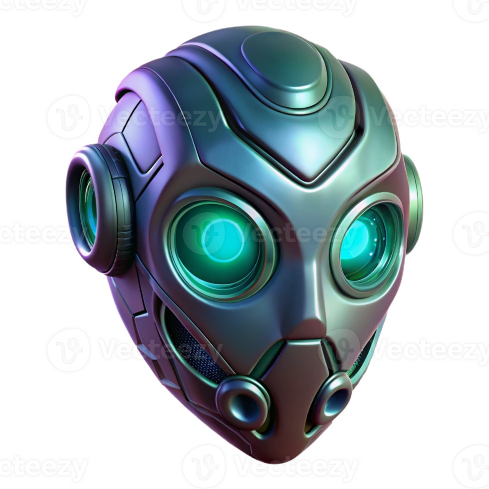 vibrant rustic A futuristic mask, with intricate designs and glowing lenses, floats in mid-air, studio lighting, product design style detailed png