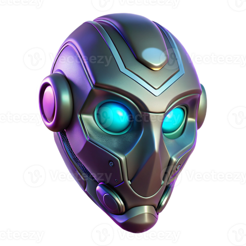 serene rustic A futuristic mask, with intricate designs and glowing lenses, floats in mid-air, studio lighting, product design style 4K png
