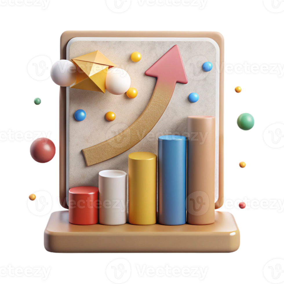 serene abstract Growth Chart Upward Trend Cutout for Investment Reports original png