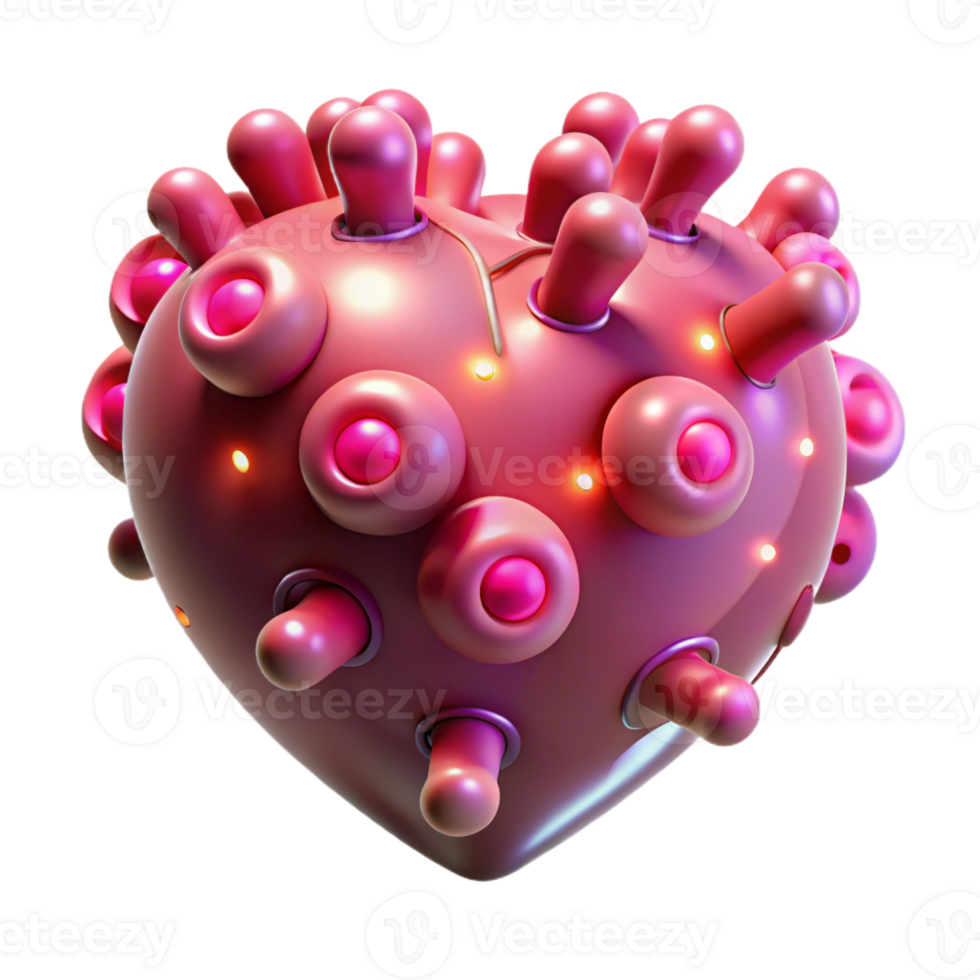 vibrant contemporary A swarm of nanobots forming the shape of a human heart, pulsating with a soft pink glow, illuminated by microscopic lighting, medical technology style genuine png