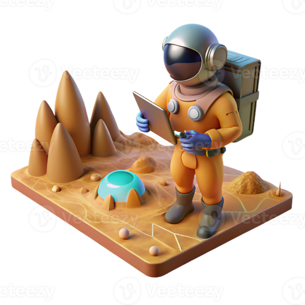 extraordinary contemporary A lone astronaut exploring a desolate, alien landscape with a holographic map, harsh, contrasting lighting, science fiction style detailed png