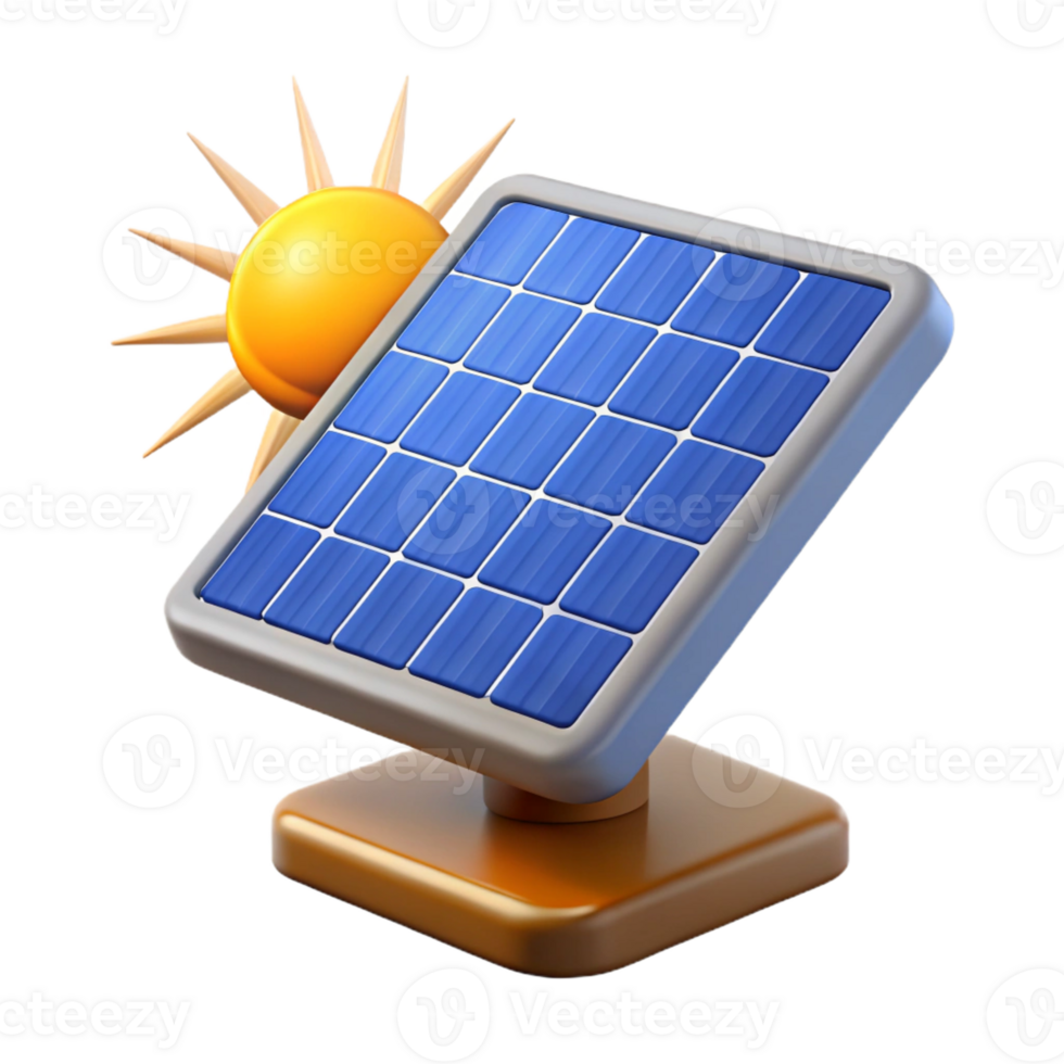 elegant minimalist A solar panel array generating clean energy in a desert landscape, bright, sunny lighting premium png