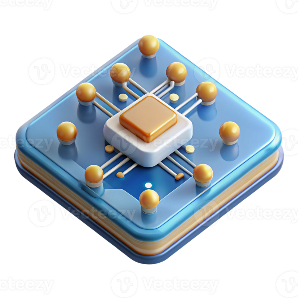 vibrant artistic Circuit board with intricate connections high resolution png