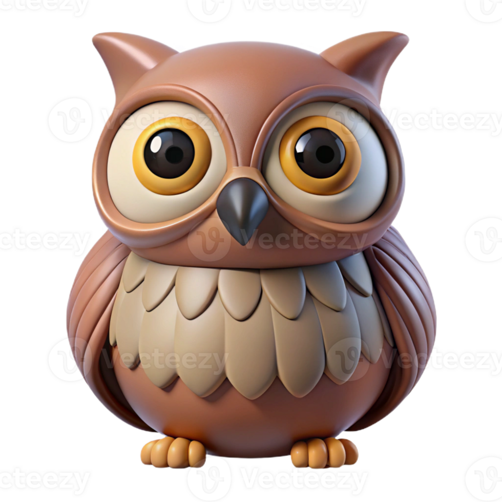 impressive traditional A stylized owl, large eyes, wise expression high quality png