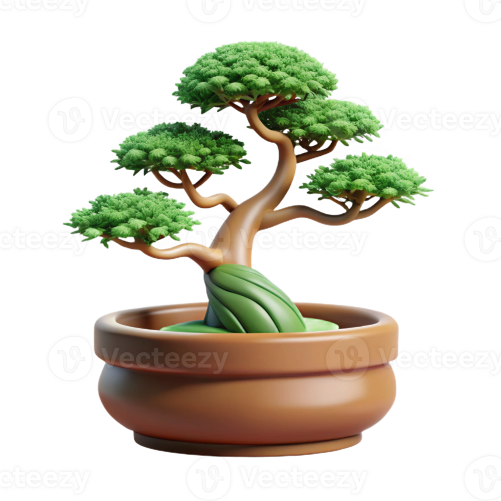 magnificent vintage A bonsai tree in a decorative pot, intricate details, minimalist style detailed png