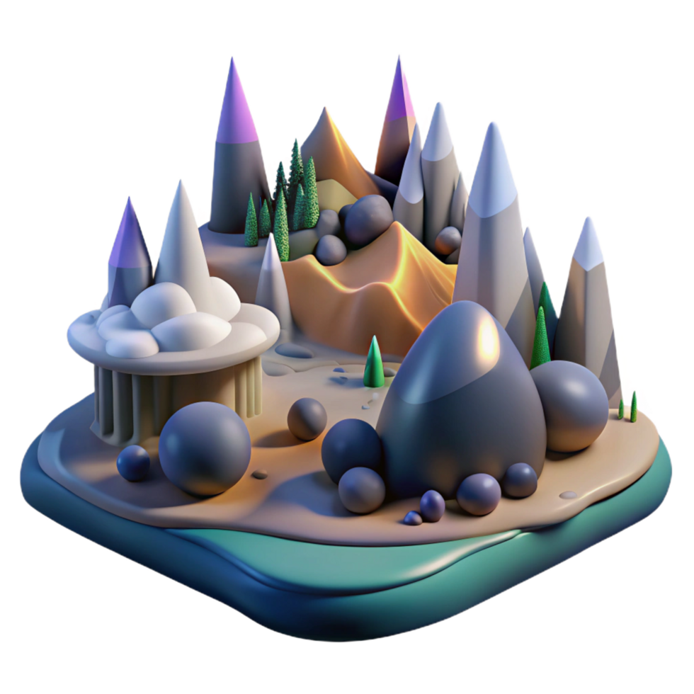 beautiful classic A chaotic, abstract landscape, with a dramatic, high-contrast lighting, in a surreal style high resolution png